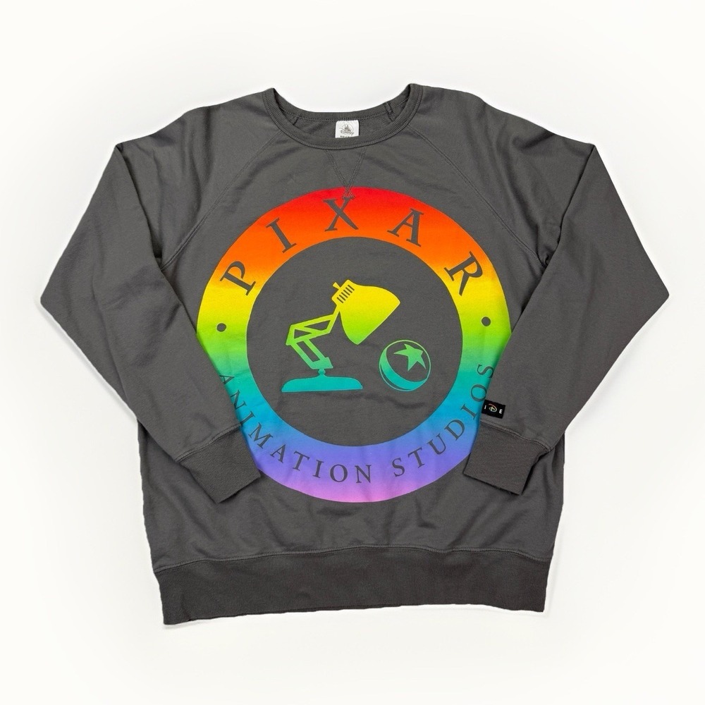 Disney Pixar Pride‎ Crewneck Sweatshirt Unisex L Rainbow Animation Studio